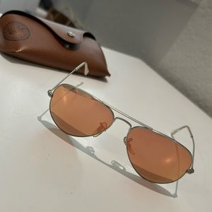 Ray Ban Aviators - pink tint with silver